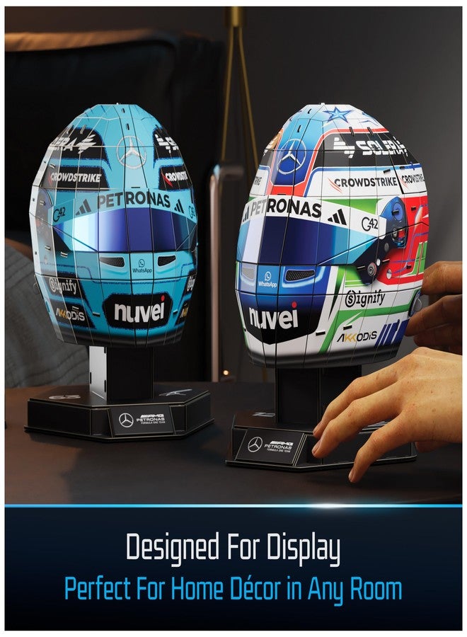 4D Build, Mercedes-AMG F1 Helmet Set 3D Puzzle Model Kit with Stands, Russell & Antonelli, Adult Puzzles, Building Toys, 182 Pieces, 3D Puzzles, Gift Ideas for Ages 12 & Up - Image 5